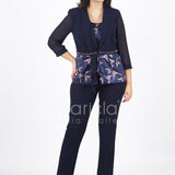 tailleur 3 pezzi giacca paiette LH903 BLU LUDOVICA HASSLER 