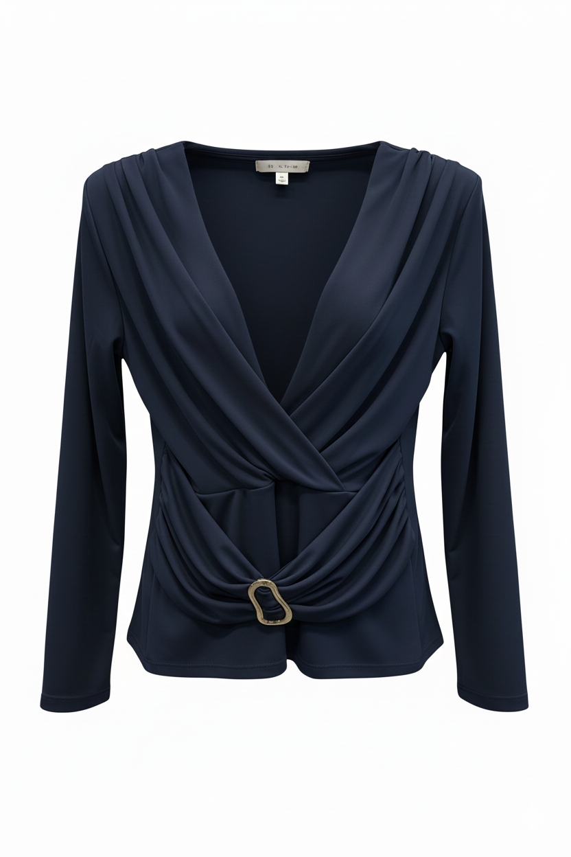 maglia unita con cintura GR1404 BLU MARICLA 