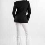 tailleur 3 pz bicolore pantalone zampa PF212TP NERO PAOLA FORTI 