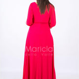 abito manica lunga PF607 FUXIA PAOLA FORTI 