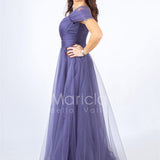 abito incrocio organza JC34898 INDACO MARICLA ELEGANCE 