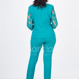 tailleur 3 pz ricamo PF200TP SMERALDO PAOLA FORTI 