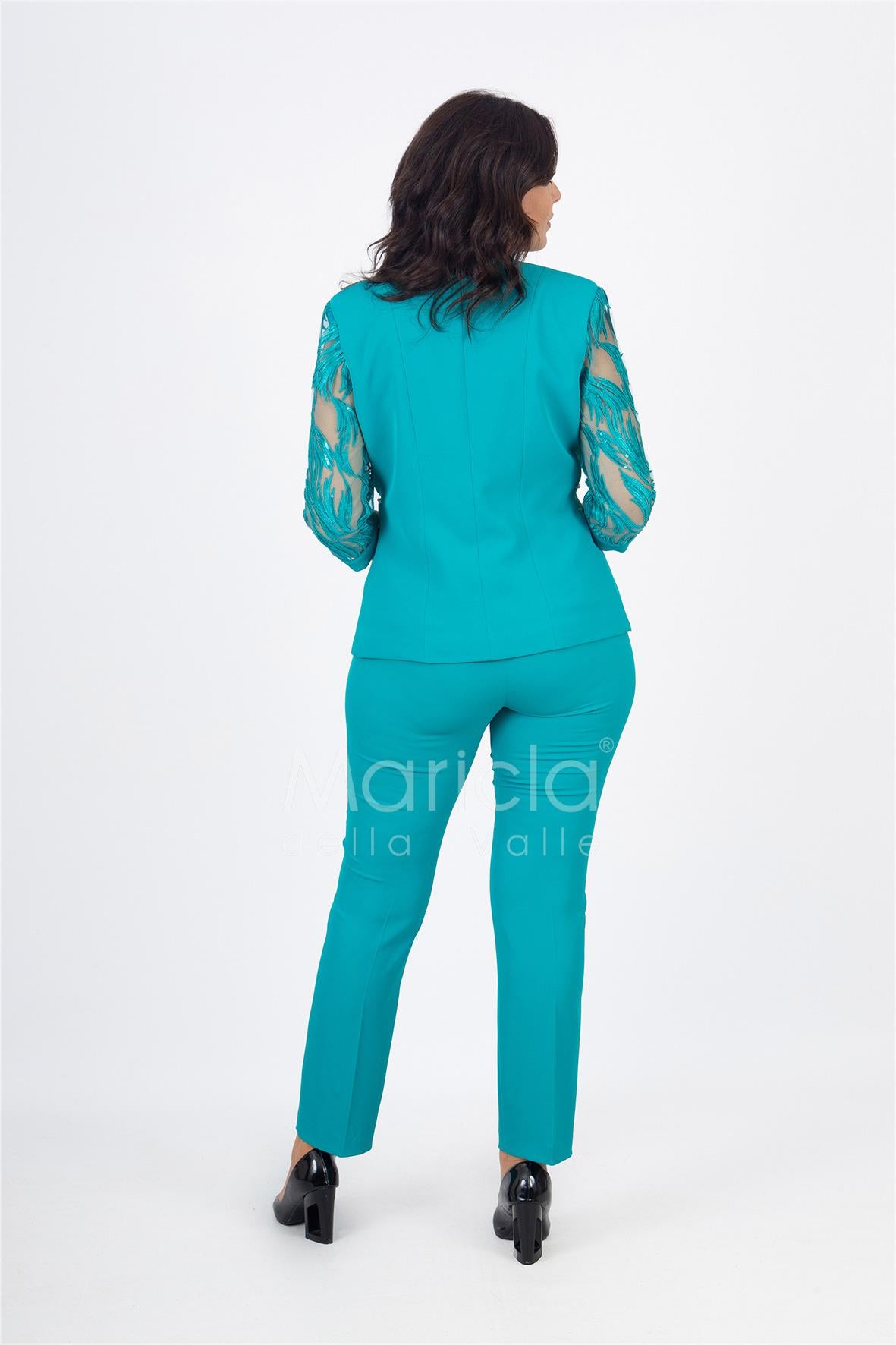 tailleur 3 pz ricamo PF200TP SMERALDO PAOLA FORTI 