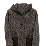 Giaccone piumino fantasia con cappuccio<BR/> LOREDANA MORO MARICLA 