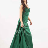 abito lungo con ricamo ANT23103XB VERDE ANTILLE ELEGANCE 