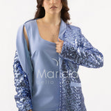 Completo in paiette tailleur  3 pezzi JC35273 INDACO MARICLA ELEGANCE 