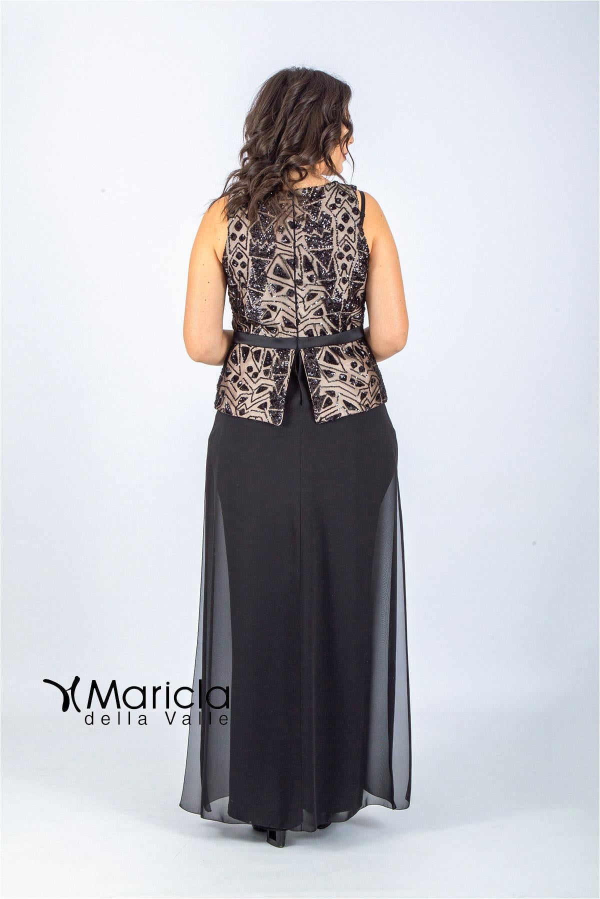 con baschina paiette PF101/22 NERO PAOLA FORTI 