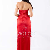 abito lungo paiette cuore HC7459 ROSSO MARICLA ELEGANCE 