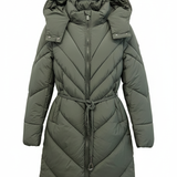 Giaccone Piumino Lungo Trapuntato con Cintura in Vita PH114 VERDE PEGGY HO 