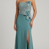 abito con baschina traverso strass KNK683 MENTA MARICLA ELEGANCE 