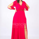 abito manica lunga PF607 FUXIA PAOLA FORTI 