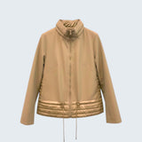 Giubbino spalmato e trapuntato con cappuccio EC2466 BEIGE MARICLA 