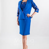 tubino con giacca ricamo PF312 ROYAL PAOLA FORTI 