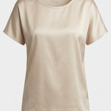Blusa in Satin a Manica Corta tinta unita DB10886 PANNA MARICLA 