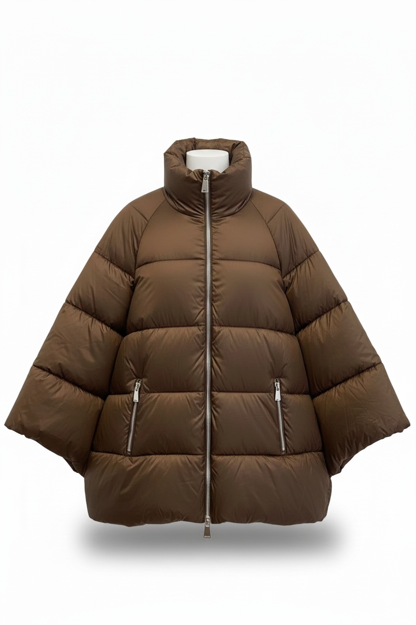 Piumino Corto Oversize con Maniche Ample AZ6837 MORO MARICLA 