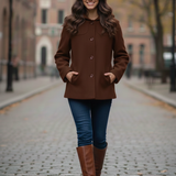 Giaccone medio in panno con cappuccio ARCIERE MORO MARICLA 