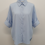 camicia pizzo LIN423 CELESTE MARICLA 