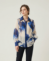 Camicia in Chiffon Semitrasparente - Motivo Floreale Artistico