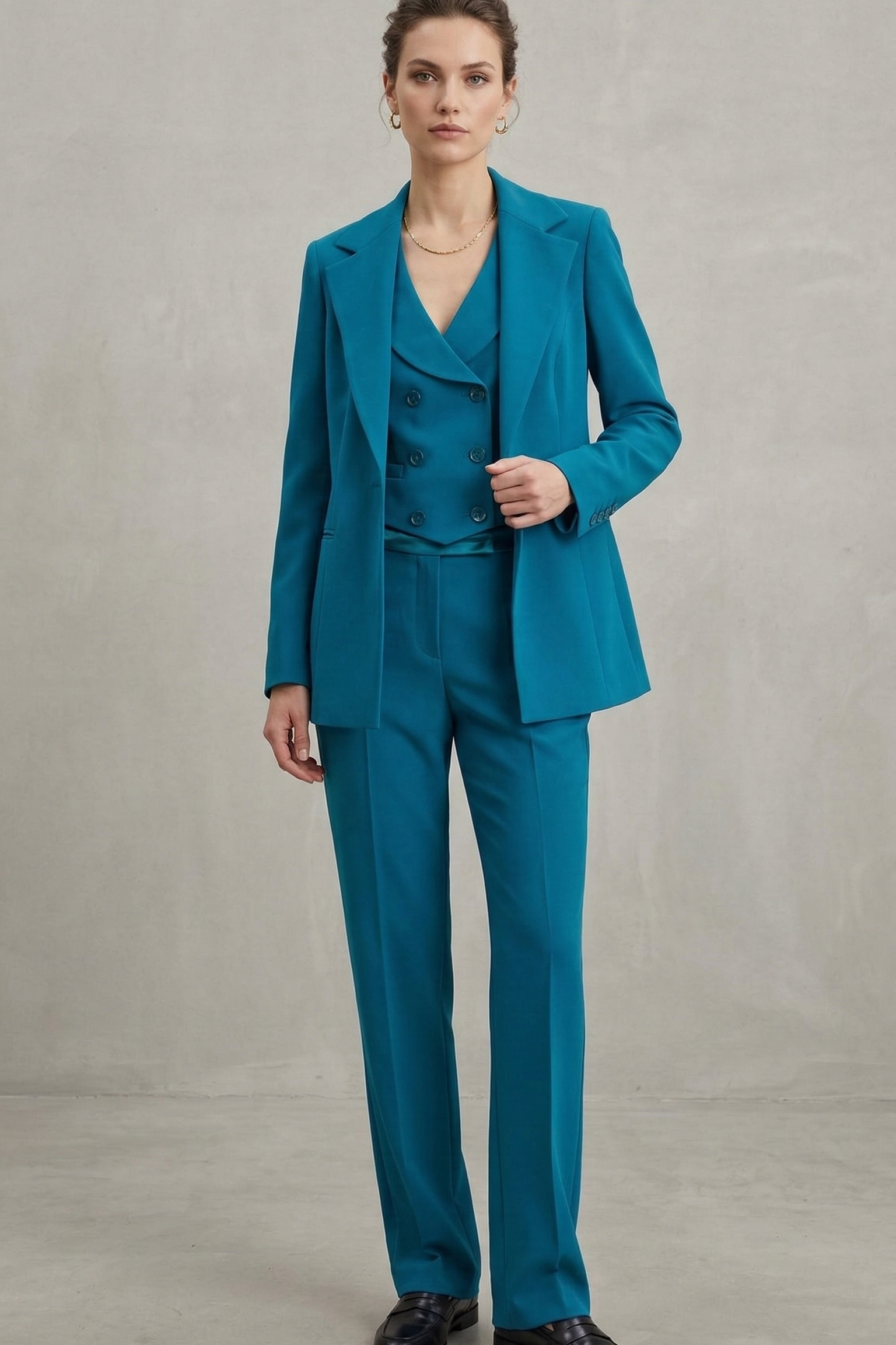 Completo 3 pezzi con gilet AD10101 PETROLIO MARICLA 