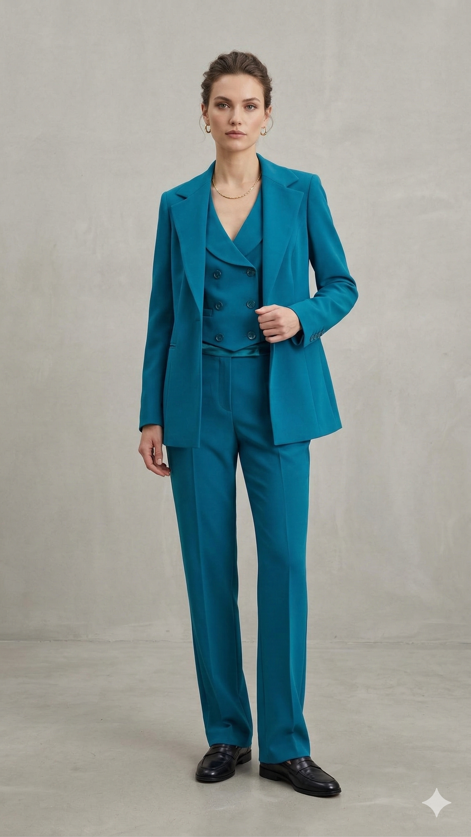 Completo 3 pezzi con gilet AD10101 PETROLIO MARICLA 