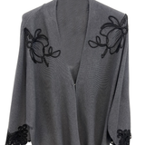 Cardigan Aperto con Ricami Floreali A26IMP01972 GRIGIO MARICLA 