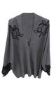 Cardigan Aperto con Ricami Floreali