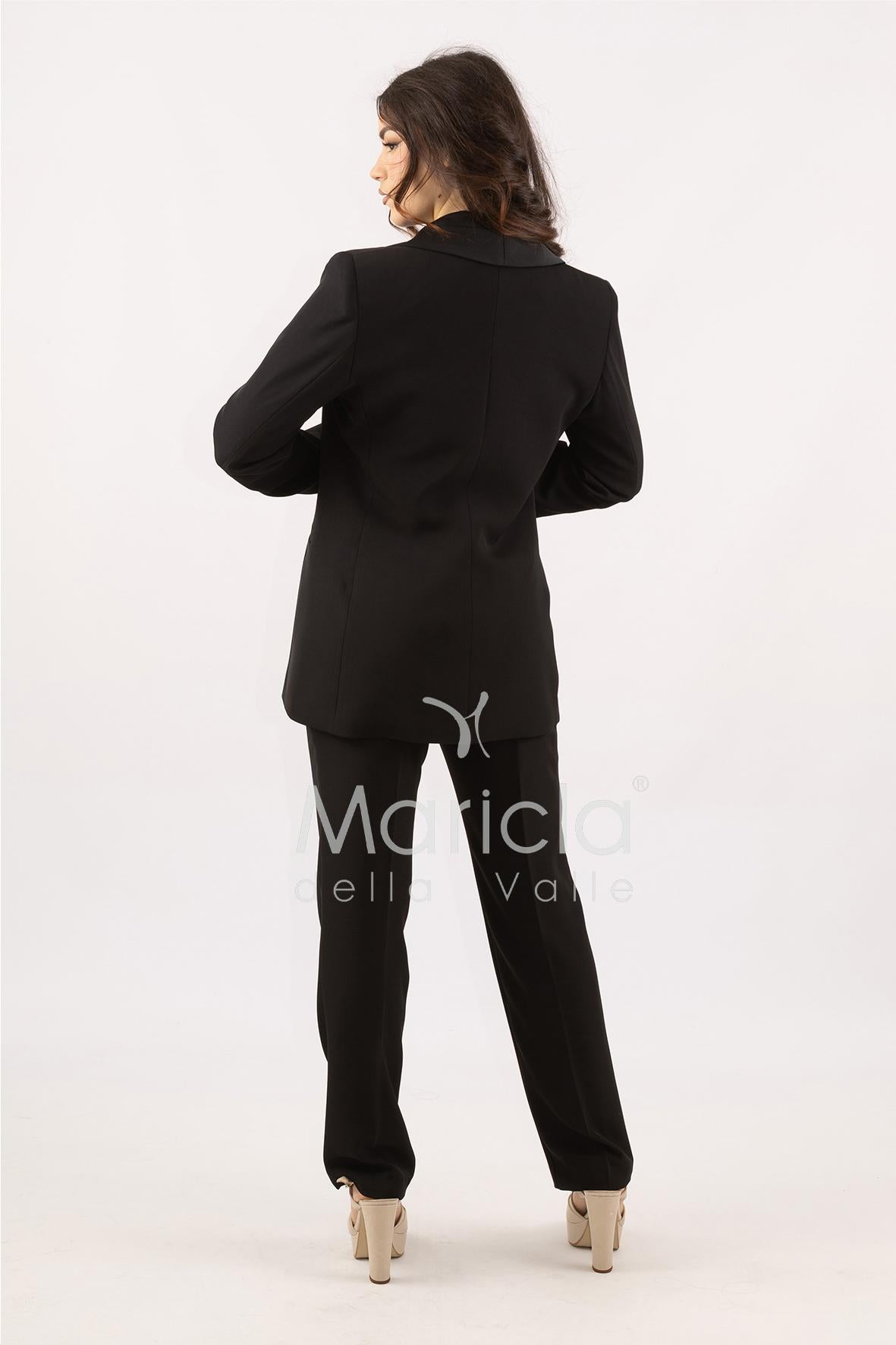 Tailleur smoking Completo 3 pezzi SH726TP NERO SHARON 
