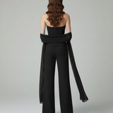 tuta con baschina asimmetrica LH105TU NERO SHARON 