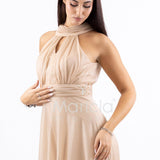 abito lungo scollo america glitter FI6646 ORO MARICLA ELEGANCE 