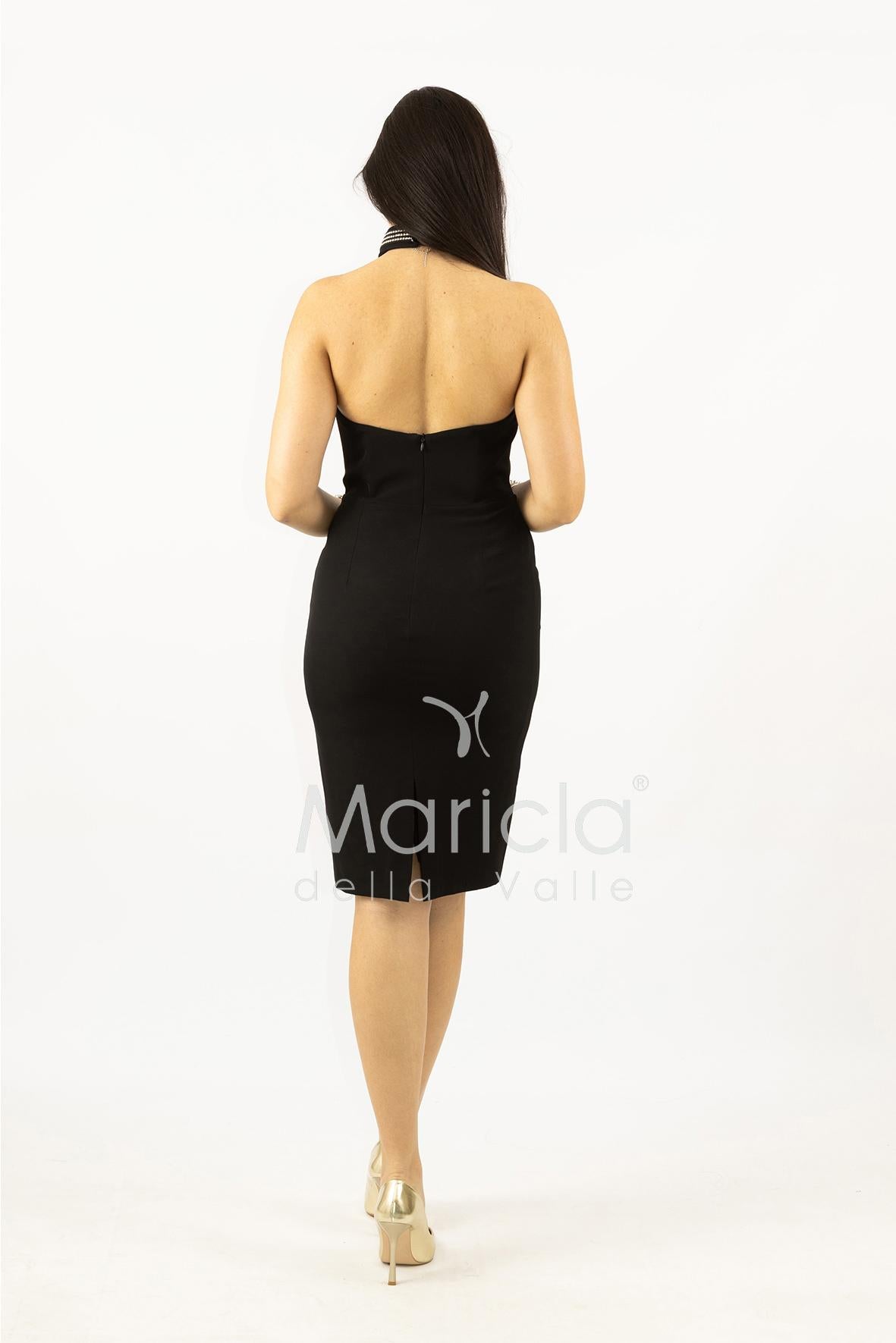 abito midi collana strass SH815AC NERO SHARON 