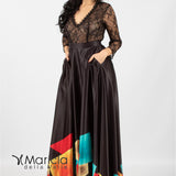 Gonnellone fantasia con body pizzo ANT19620SH NERO ANTILLE ELEGANCE 
