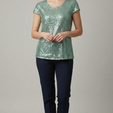 Top in Paillettes a Fantasia Chevron DB10892 ORIGANO MARICLA 