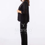 tailleur strass onda collo PF2180 NERO PAOLA FORTI 