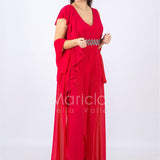 Tuta a giromaniche con rouche PF509 FUXIA PAOLA FORTI 