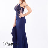 abito sirena corpetto ricamato ANT20412XJ BLU ANTILLE ELEGANCE 