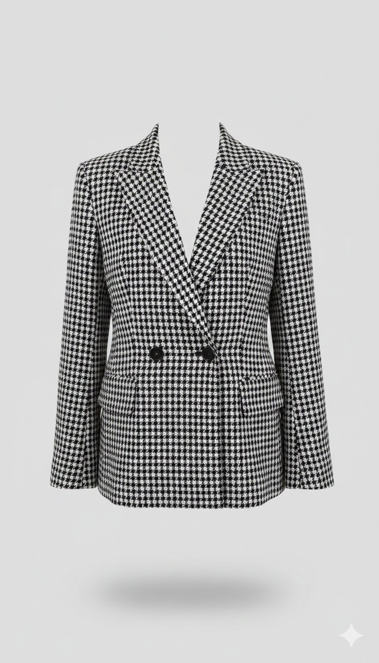 Blazer Doppiopetto con Trama a Micro-Pattern LOBELIA BLU MARICLA 