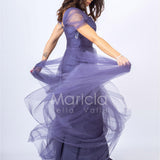 abito incrocio organza JC34898 INDACO MARICLA ELEGANCE 