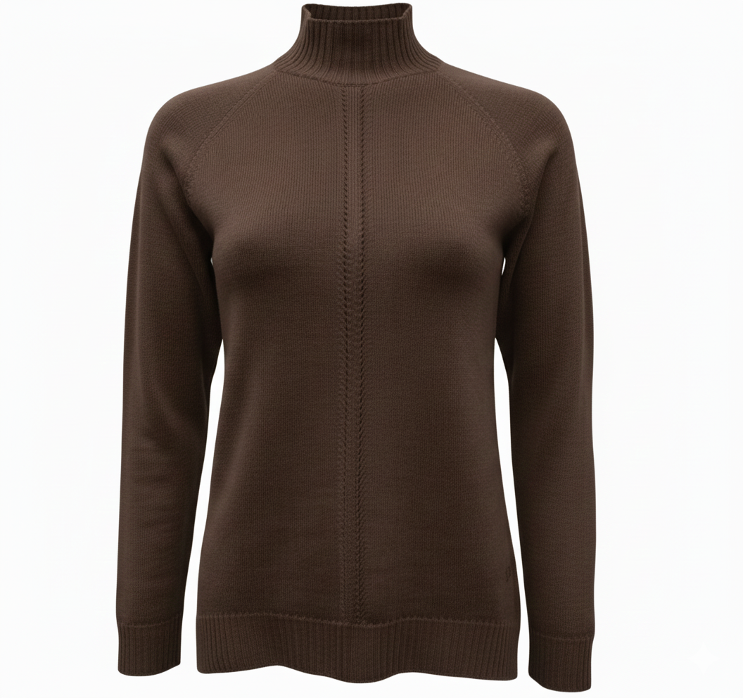 Maglia 100% lana lupetto lavorato CF4399 MORO CARLA FERRONI 