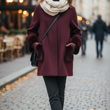 Cappotto con manicotti in pelliccia ROMI2734 AMARONE MARICLA 