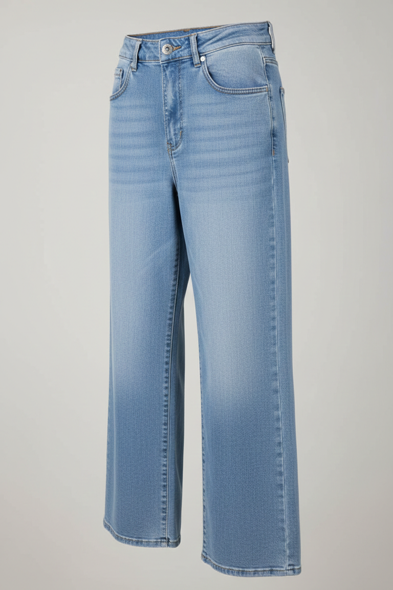 Pantalone jeans palazzo a vita alta GH6183 DENIM MARICLA 