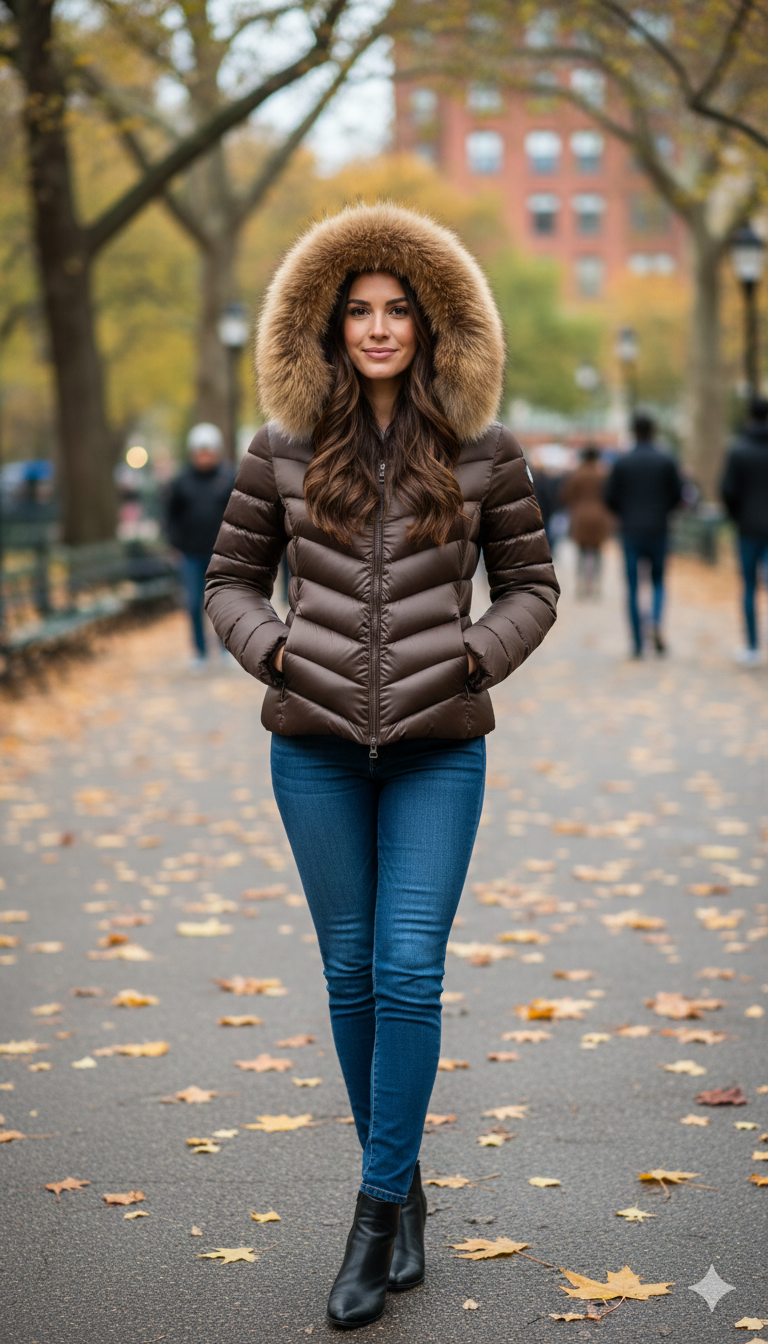 Giaccone piumino con cappuccio LIN3456 MORO LINDAS 