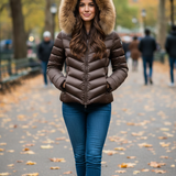 Giaccone piumino con cappuccio LIN3456 MORO LINDAS 