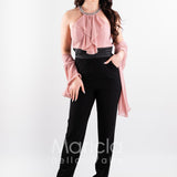 tuta pietre bicolore PF101 NERO/ROSA PAOLA FORTI 
