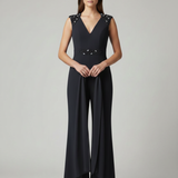 tuta giro manica con pietre spalla LH100TU NERO LUDOVICA HASSLER 