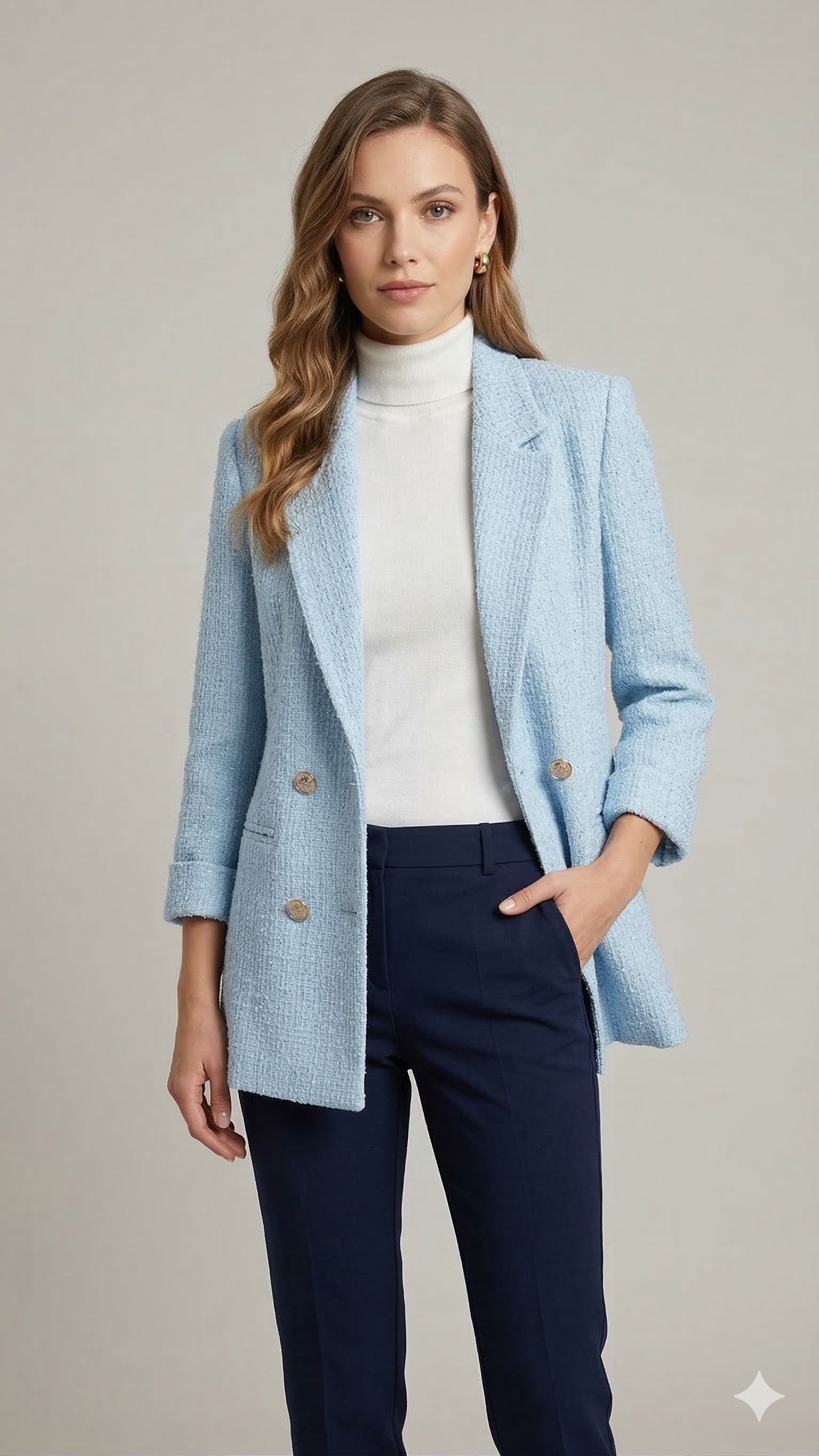 Giacca blazer boucler EC15702 CELESTE MARICLA 