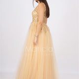 abito bambola toulle e strass FI6871 ORO MARICLA ELEGANCE 