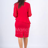 tubino con bolero e rouche SH108 FUXIA SHARON 