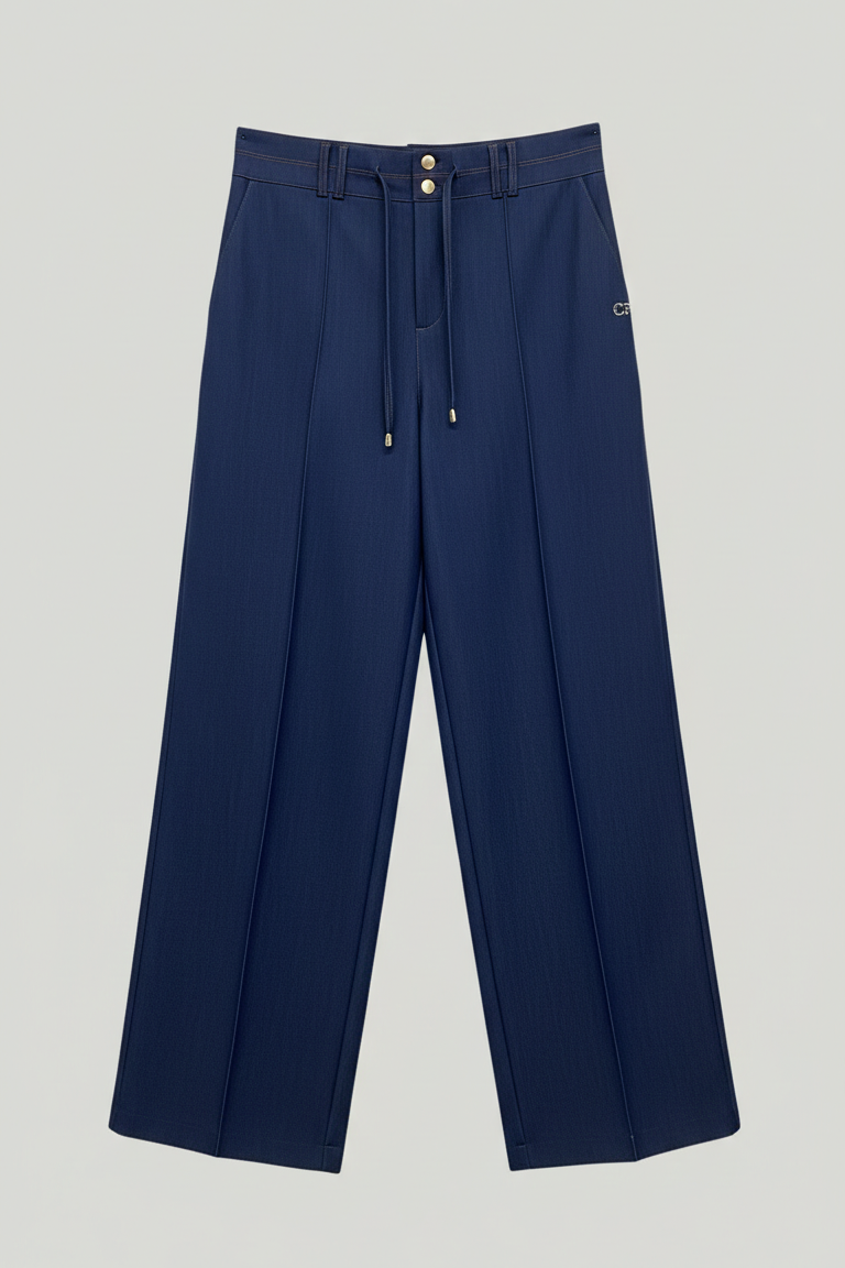 Pantalone jeans palazzo laccetto CF70174 BLU CARLA FERRONI 