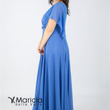 impero con fiore in vita PF216 AZZURRO PAOLA FORTI 