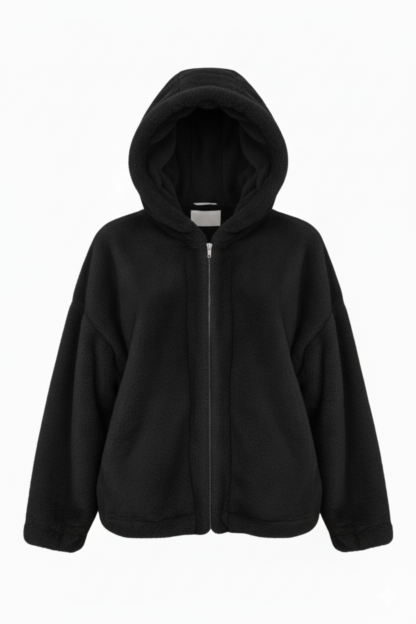 Giaccone in Pelliccia Ecologica oversize AZ6850 NERO MARICLA 